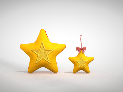 Pufe e almofada estrela de Natal Modelo 3D