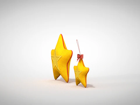 Christmas Star Pouf and Pillow 3D Model