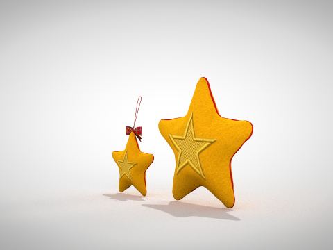 Pufe e almofada estrela de Natal Modelo 3D