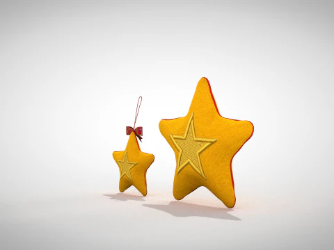 Christmas Star Pouf and Pillow 3D Model