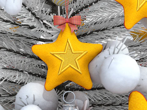 Christmas Star Pouf and Pillow 3D Model