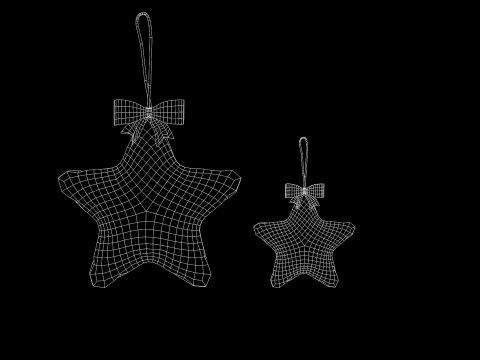 Pufe e almofada estrela de Natal Modelo 3D