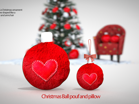 Новорічна куля Пуф і подушка 3D Модель