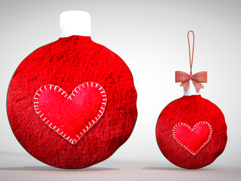 Weihnachtskugel-Hocker und Kissen 3D Modell