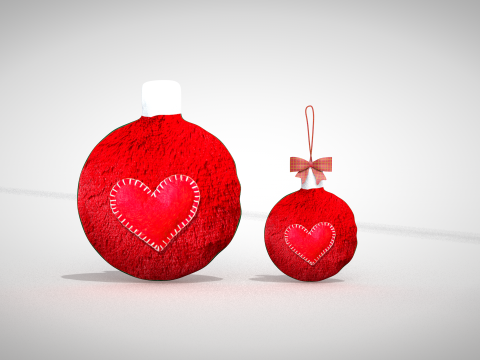 Weihnachtskugel-Hocker und Kissen 3D Modell