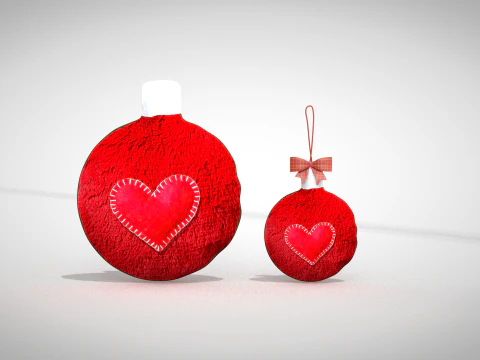 Christmas Ball Pouf and Pillow 3D Model