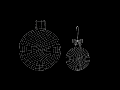 Weihnachtskugel-Hocker und Kissen 3D Modell