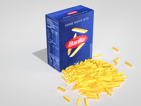 Barilla 500g Pasta Box 3D Model