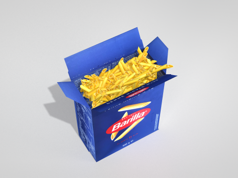 Barilla 500g Pasta Box 3D Model