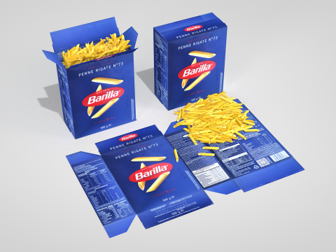 Barilla 500g Pasta Box 3D Model