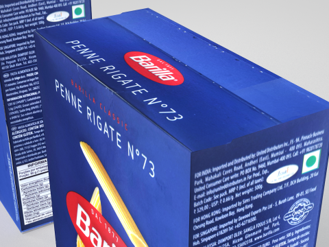 Barilla 500g Pasta Box 3D Model