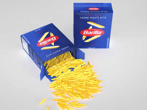 Barilla 500g Pasta Box 3D Model
