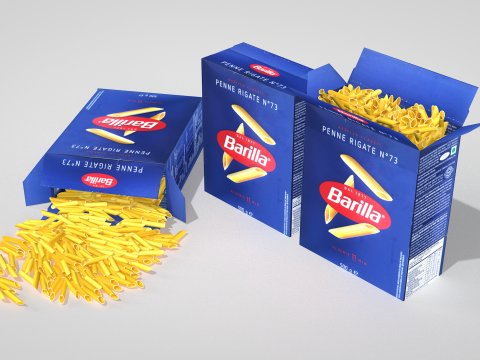 Barilla 500g Pasta Box 3D Model