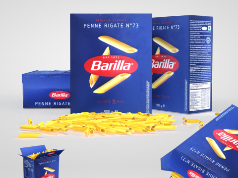 Barilla 500g Pasta Box 3D Model