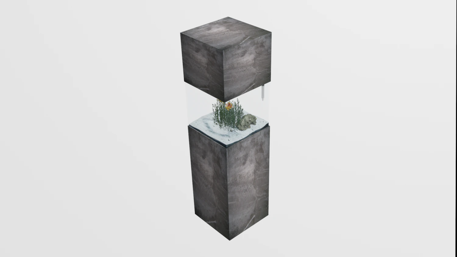 aquarium in the style of minimalism low-poly 3D Model .c4d .max .obj .3ds .fbx .stl .blend 