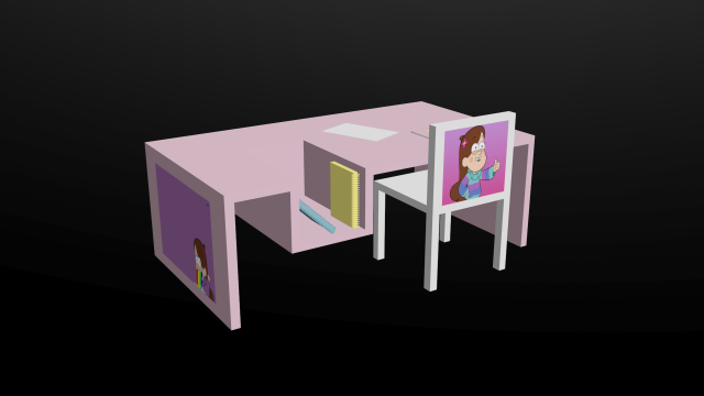 childrens table gravity falls low-poly 3D Model .c4d .max .obj .3ds .fbx .stl .blend 