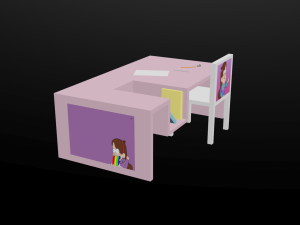 childrens table gravity falls low-poly 3D Model