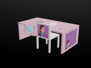childrens table gravity falls low-poly 3D Model