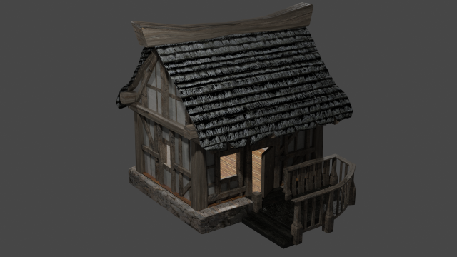 semi-antique house 3D Модель .c4d .max .obj .3ds .fbx .stl .blend 
