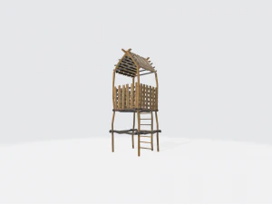 展望塔ローポリ 3Dモデル