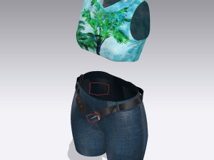 womans short and shirt 3D मॉडल