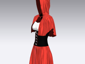 red riding hood dress 3D मॉडल