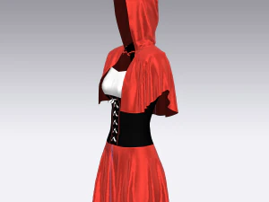 red riding hood dress 3D Model