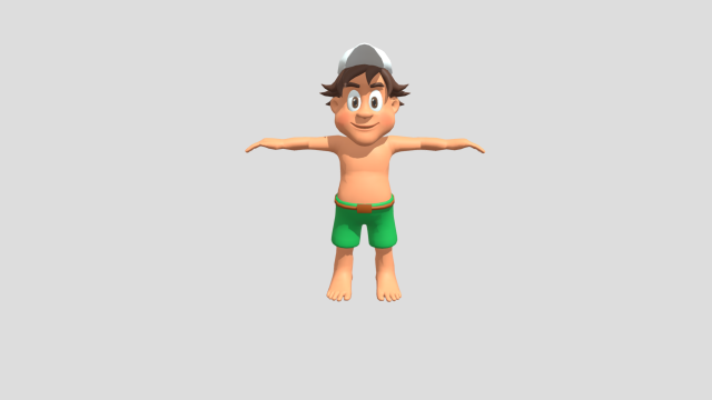 cartoon island man Model 3D .c4d .max .obj .3ds .fbx .stl .blend 