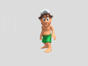 cartoon island man Model 3D