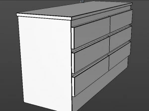 modern hi tech and aesthetic chest of drawers 3D Model