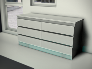 modern hi tech and aesthetic chest of drawers 3D 模型