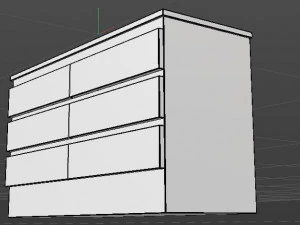 modern hi tech and aesthetic chest of drawers 3D Model
