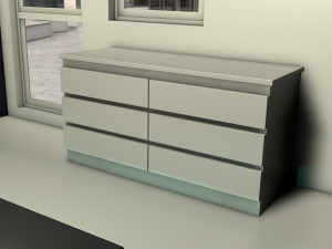 modern hi tech and aesthetic chest of drawers 3D 模型