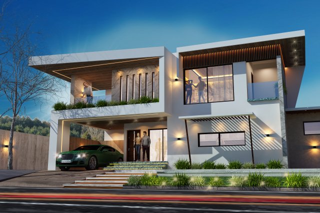modern luxuary home 3D Модель .c4d .max .obj .3ds .fbx .stl .blend