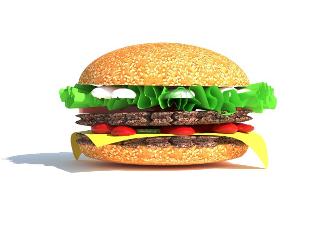 burger Model 3D .c4d .max .obj .3ds .fbx .stl .blend 