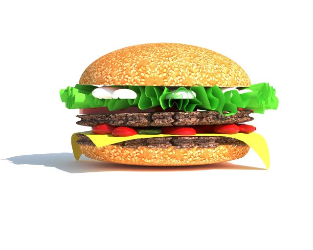 burger 3D Model .c4d .max .obj .3ds .fbx .stl .blend