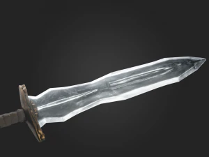 one-handed sword bronze handle steel blade game ready vr - ar - low-poly 3D Model