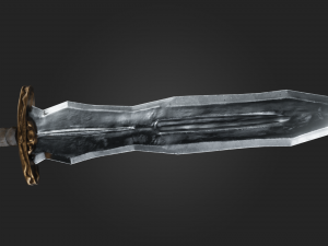 one-handed sword bronze handle steel blade game ready vr - ar - low-poly 3D Model
