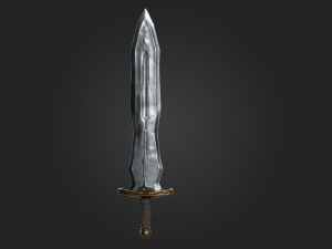 one-handed sword bronze handle steel blade game ready vr - ar - low-poly 3D Model