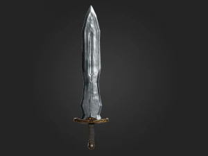 one-handed sword bronze handle steel blade game ready vr - ar - low-poly 3D Model