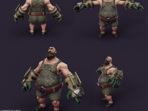 Game ready stylized male boxer fighter Modelo 3D