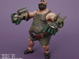 Game ready stylized male boxer fighter 3Dモデル