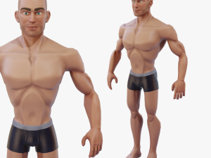 Stylized strong man 3D Model