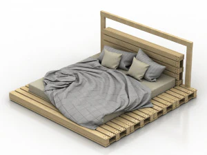 package with 8 double beds 3D Model