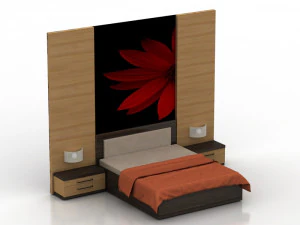package with 8 double beds 3D Model