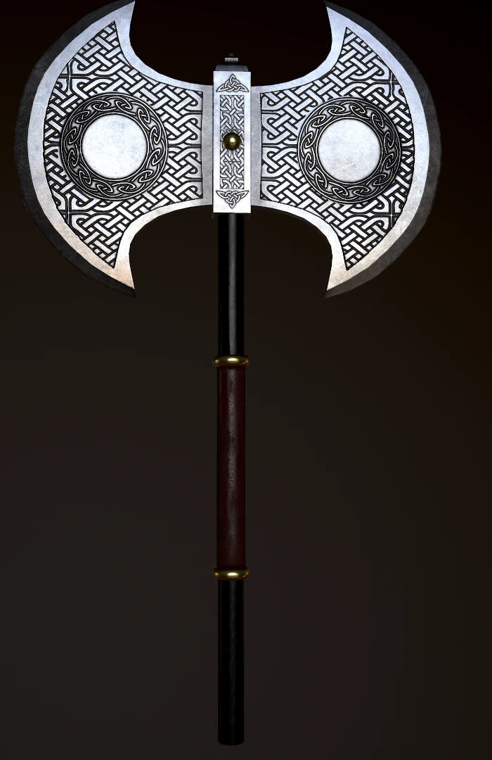 battle axe 3D Model .c4d .max .obj .3ds .fbx .stl .blend 