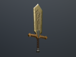 low poly game sword 3D Model