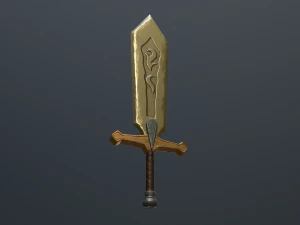 d&uuml;ş&uuml;k poli oyun kılıcı 3D Model
