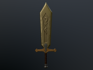 low poly game sword Model 3D