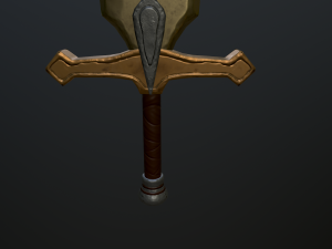 low poly game sword Model 3D